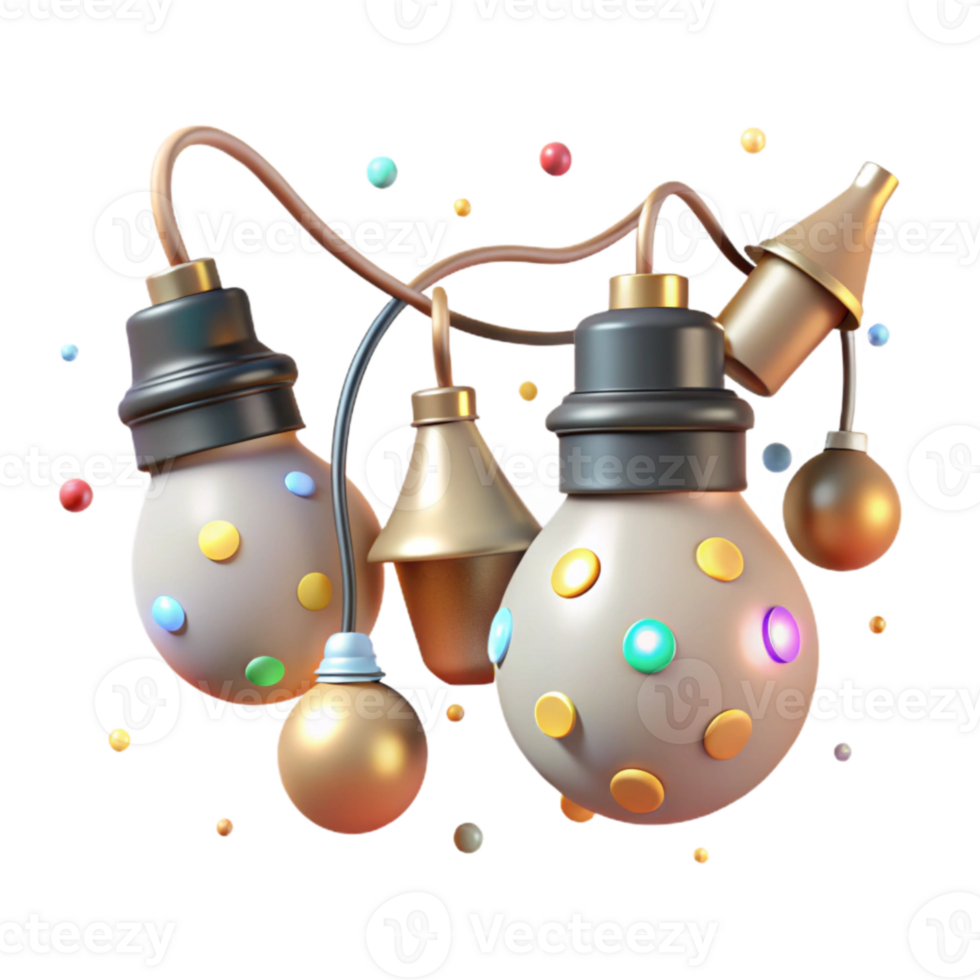 magnificent creative Christmas Lights Cutout Transparent Background high quality png