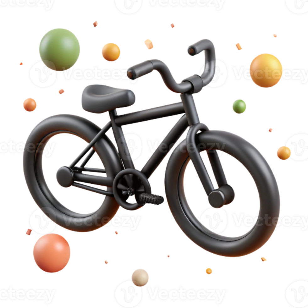 wonderful creative Bicycle Icon Simple Black Isolated detailed png