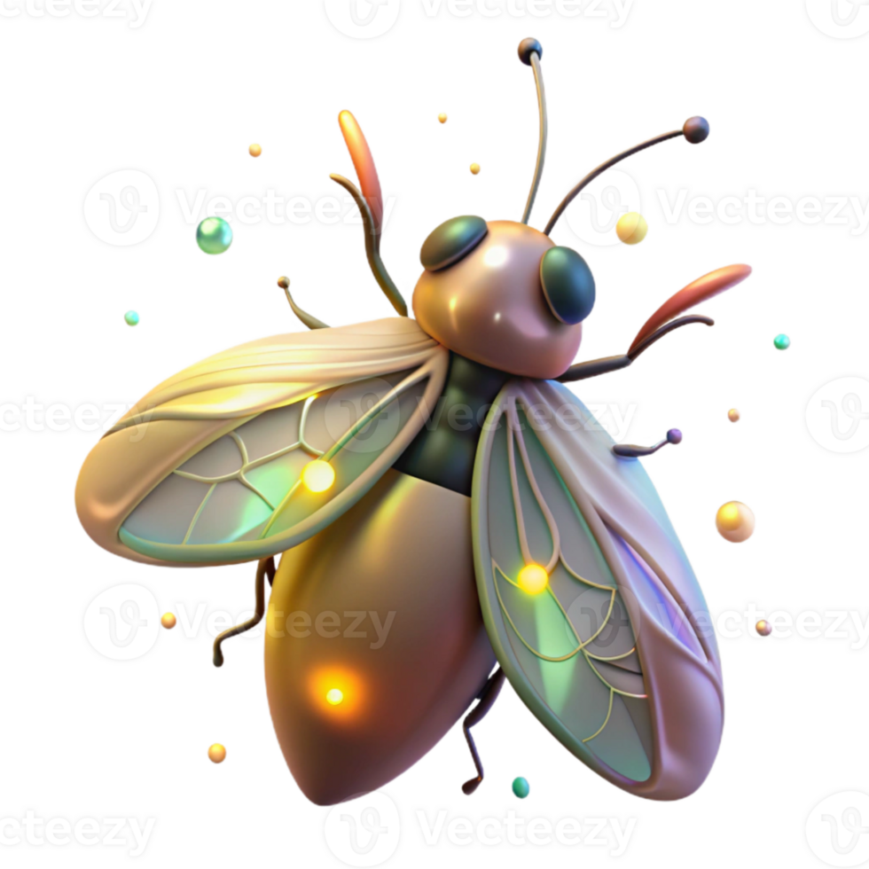 beautiful modern Firefly Losing Bioluminescence to City Glow Isolated detailed png