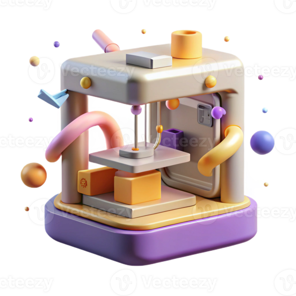 impressive vintage D Printer Creating Object Layer by Layer Transparent exclusive png