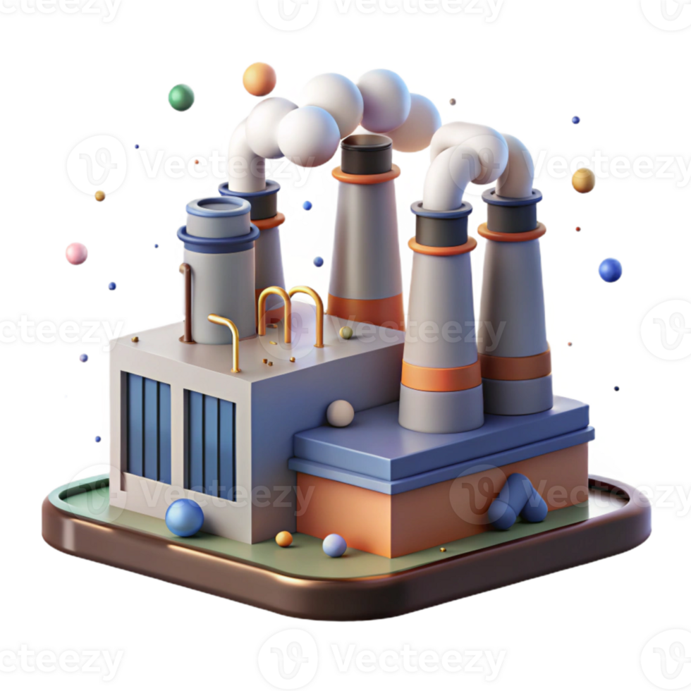 wonderful creative Factory Noise Pollution Smoke Stacks Transparent Background exclusive png