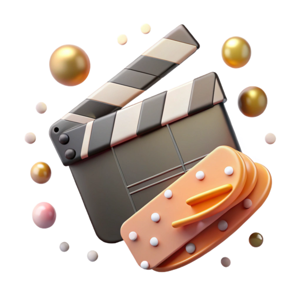 stunning vintage Film Slate with Text Space Isolated on Transparent Background genuine png