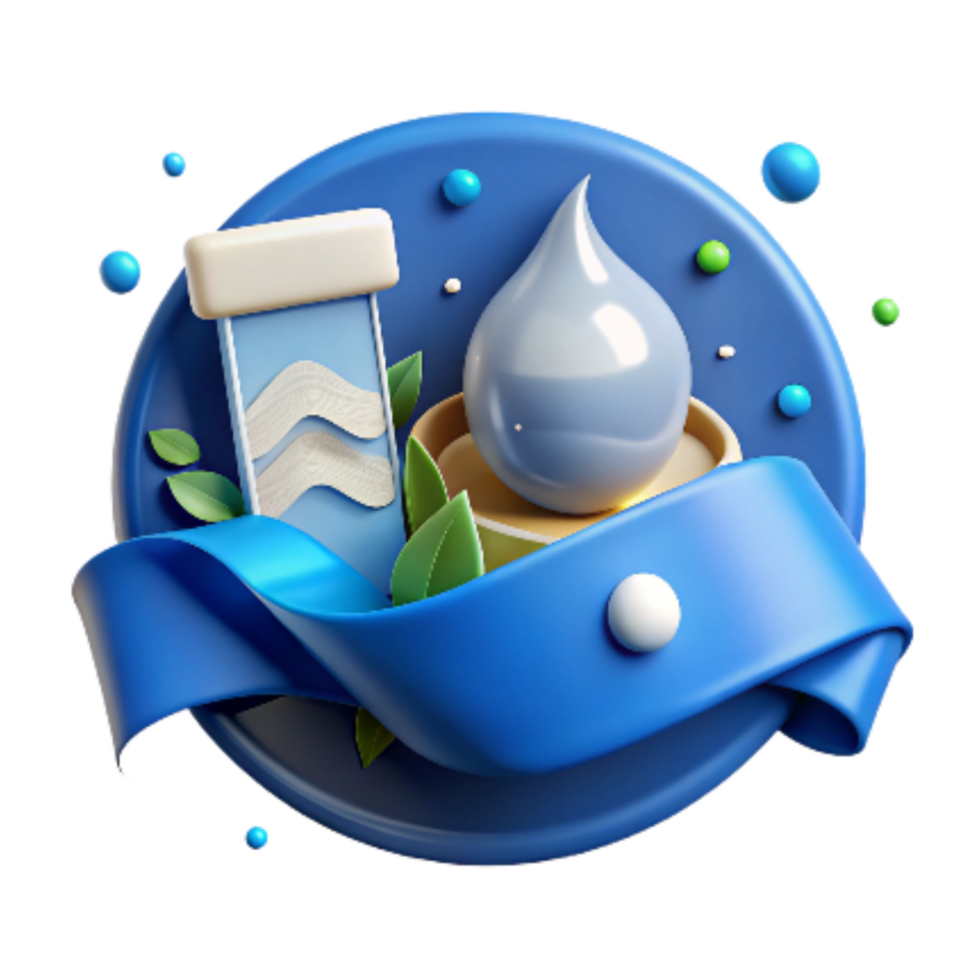 beautiful creative Clean Water Initiative Cutout Isolated Blue Ribbon genuine png