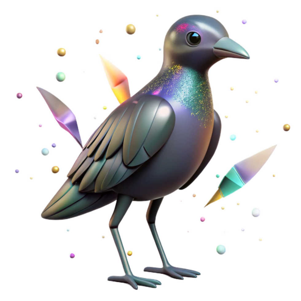 magnificent creative Backlit Silhouette of Bird in Zoo Aviary Transparent Background authentic png