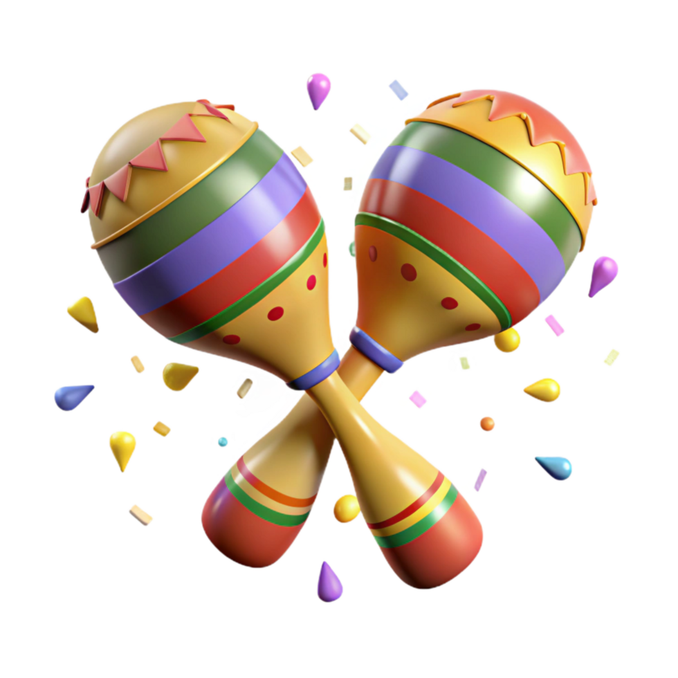 magnificent abstract Cinco De Mayo Maracas Shaking Isolated Element high quality png