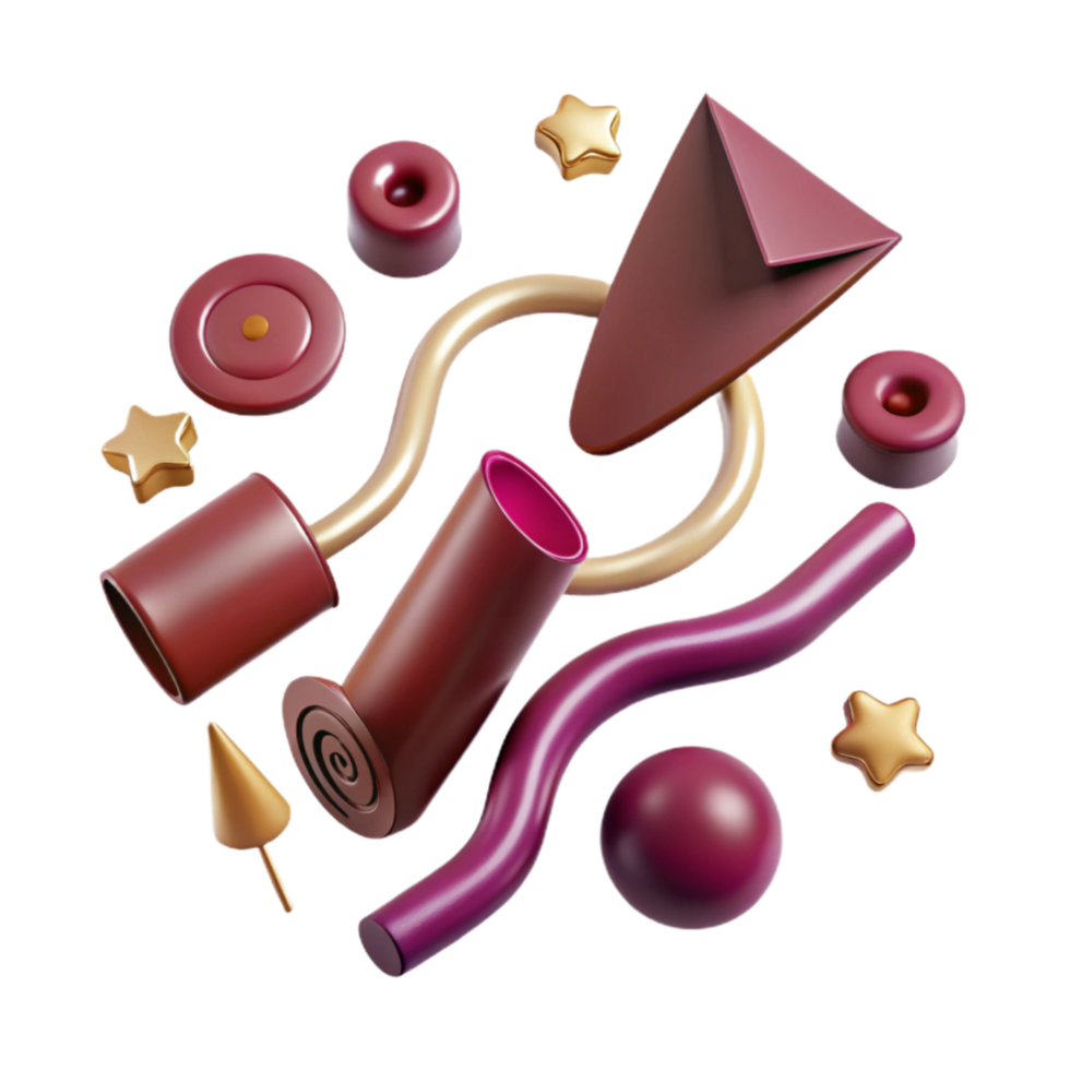 beautiful rustic Burgundy Brand Strategy Diagram with Arrows Transparent Background png
