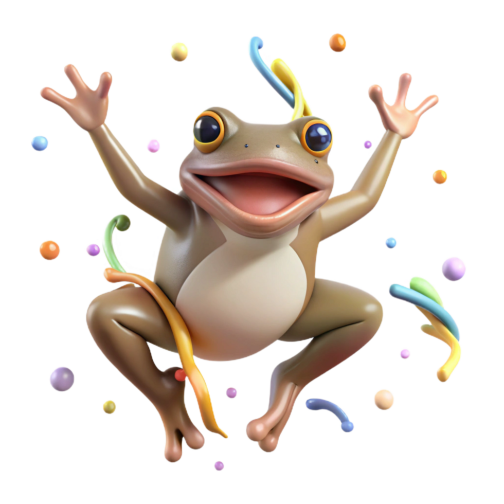 extraordinary creative Common Frog Jumping Cutout Isolated Element detailed png