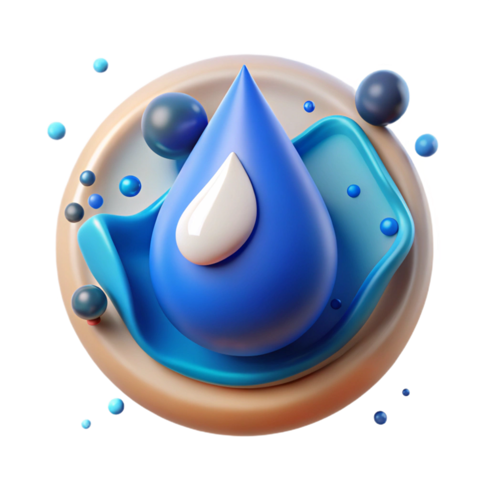 elegant modern Clean Water Icon with Blue Drop Isolated professional png