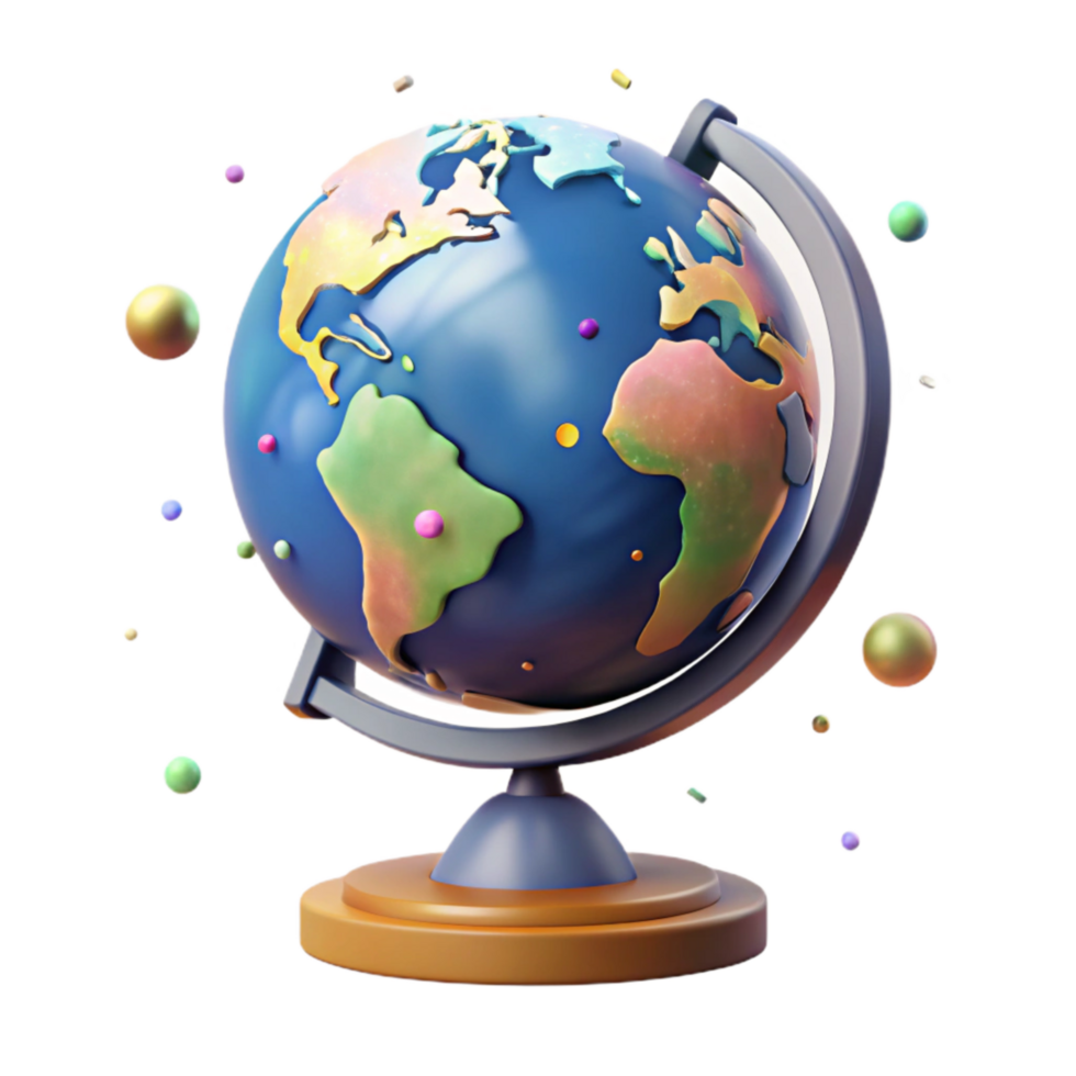 stunning minimalist Globe Tilted Axis Transparent Background Isolated Element high quality png