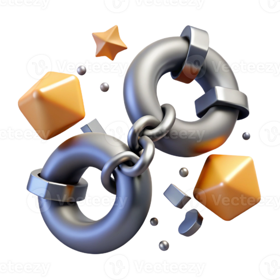 magnificent contemporary Broken Shackles Symbolic Isolated Element detailed png