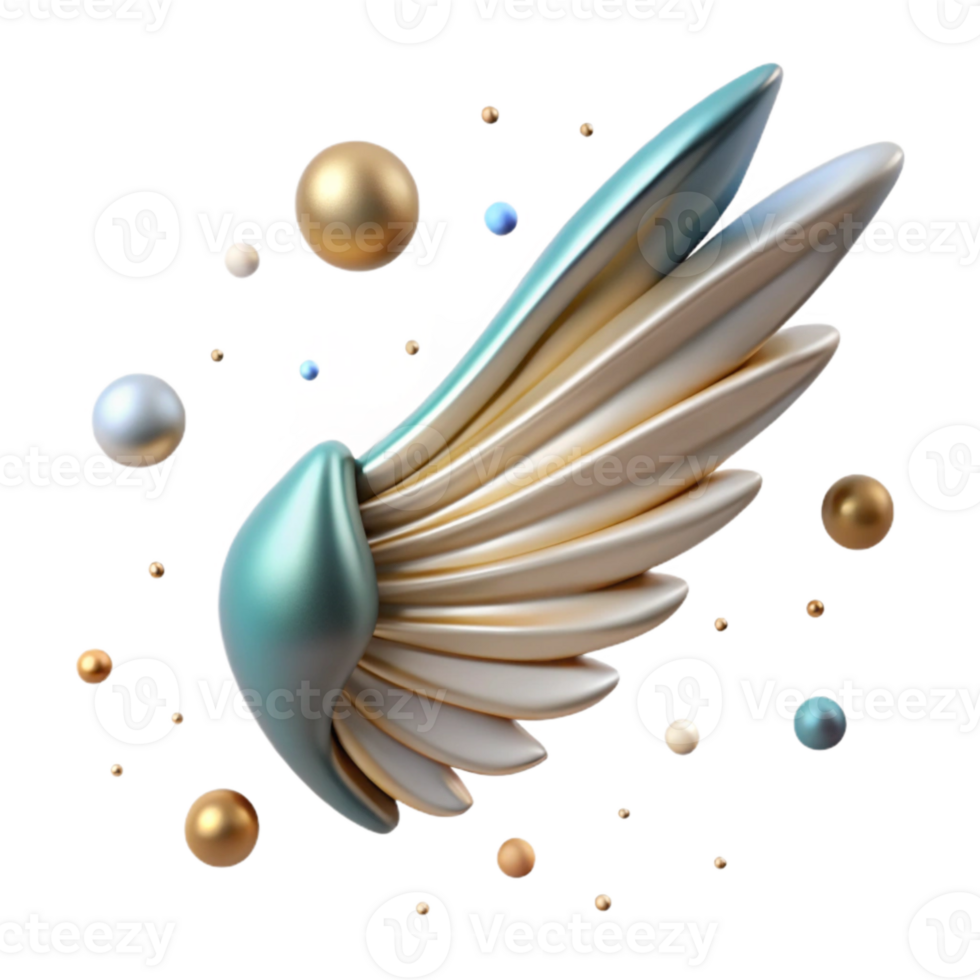 vibrant classic Bird Wing Close Up Isolated Element high resolution png
