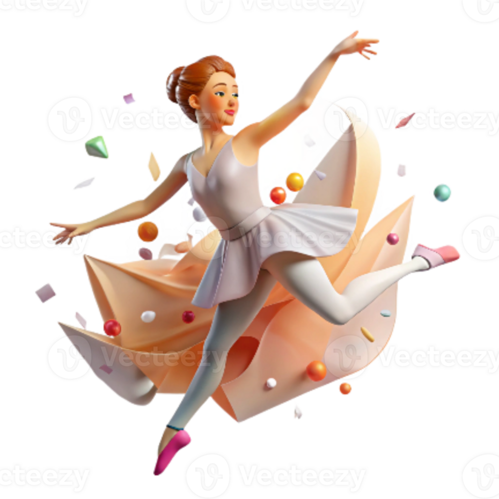 extraordinary classic Ballet Dancer on Pointe Isolated with Soft Focus high quality png