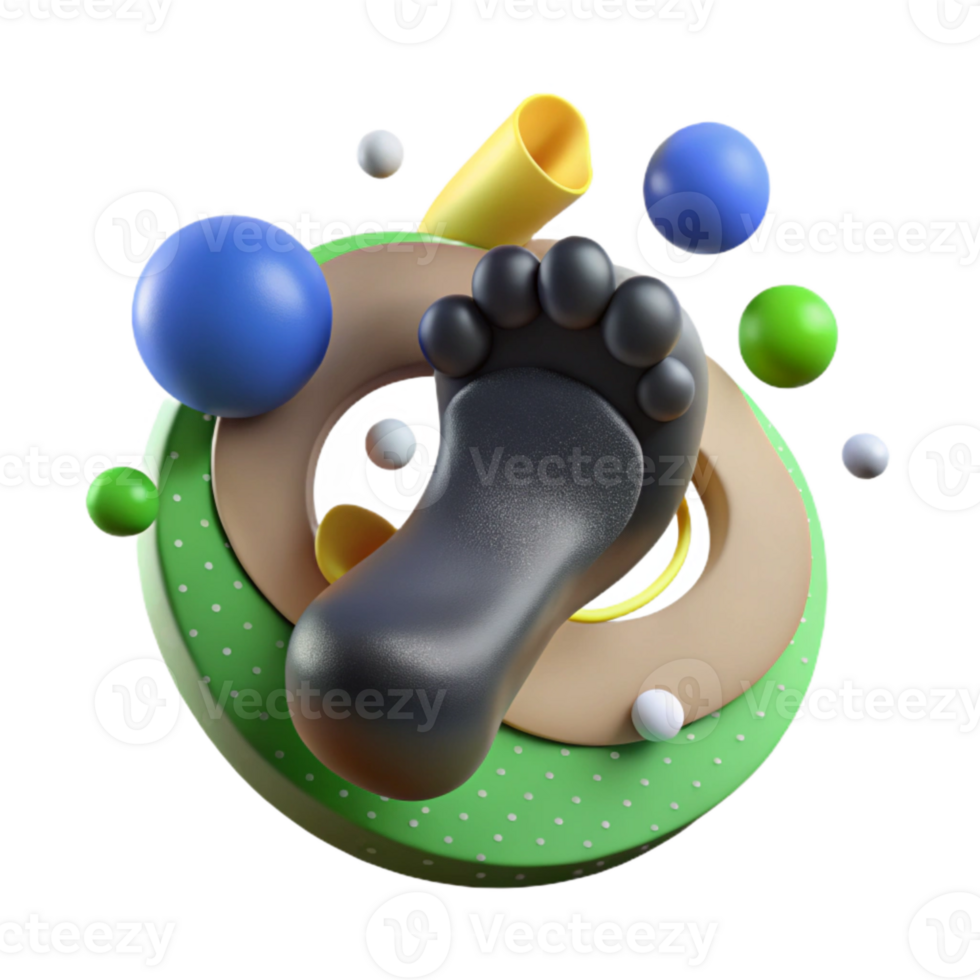 stunning abstract Carbon Footprint Graphic Isolated with Foot Icon exclusive png