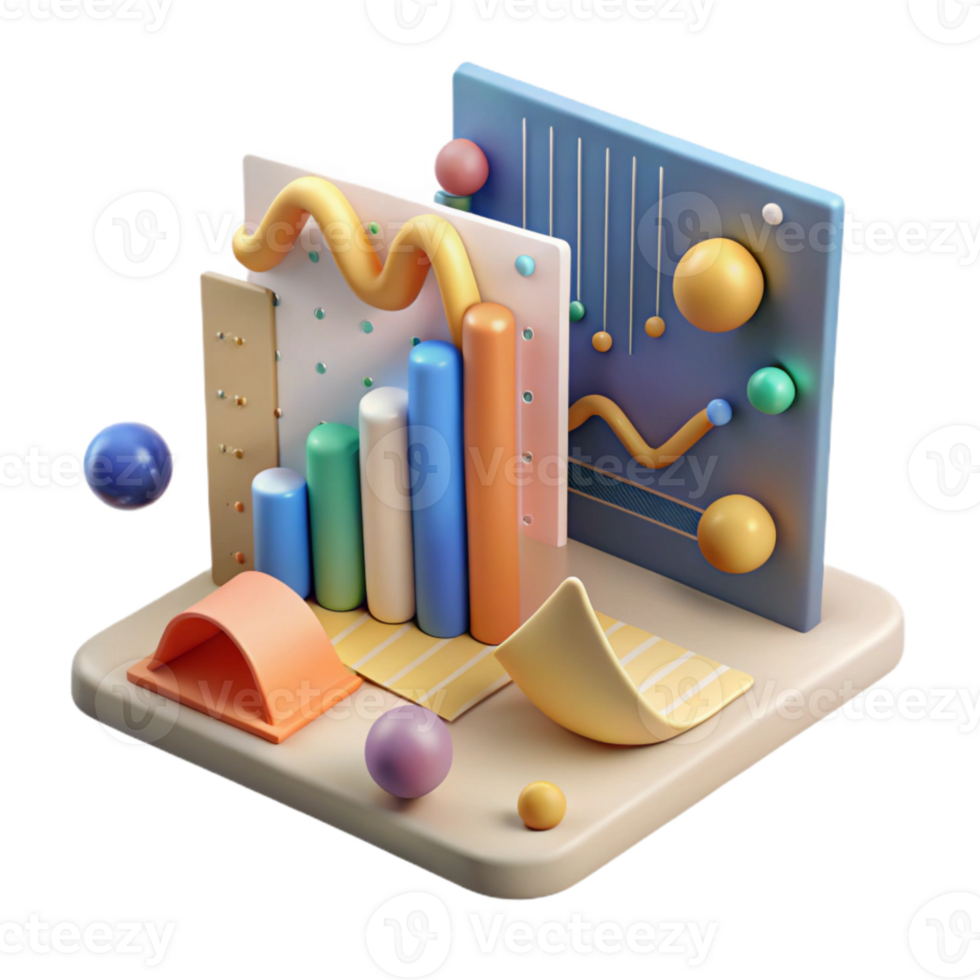 beautiful vintage Data Analysis Chart and Graph Transparent Background exclusive png