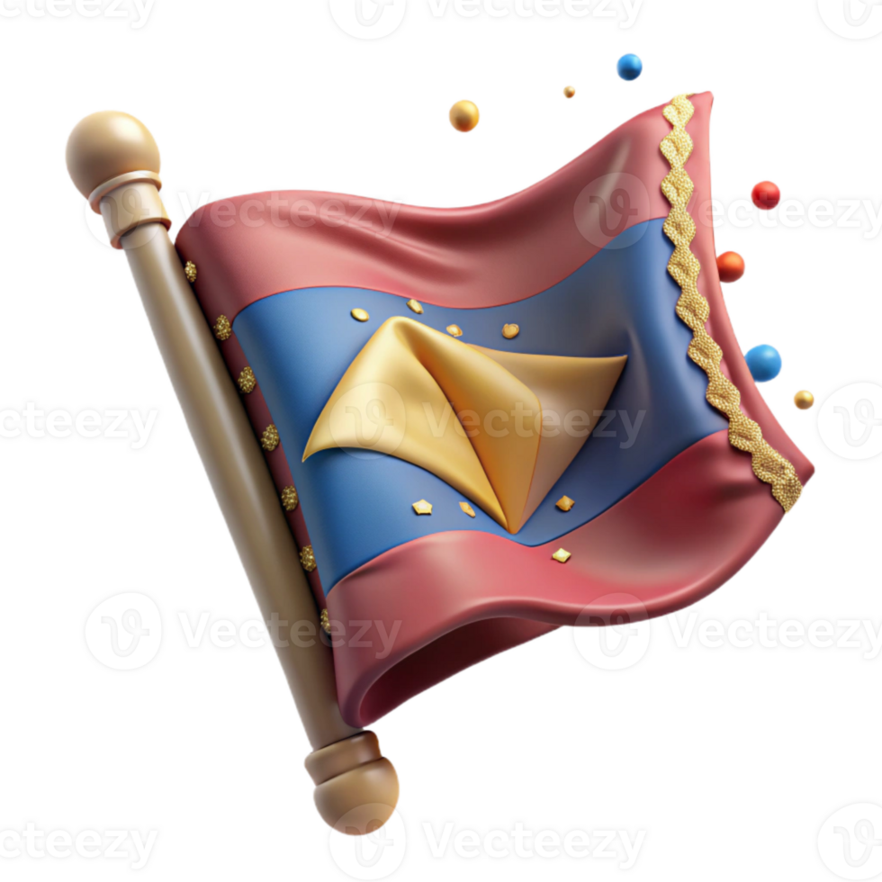 beautiful classic Embroidered Flag Detail Isolated with Intricate Stitching authentic png