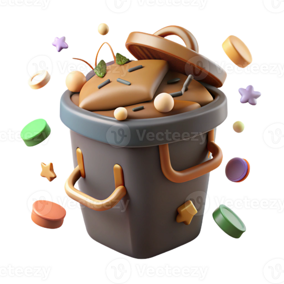 wonderful creative Compost Bin Top View Isolated Cutout png