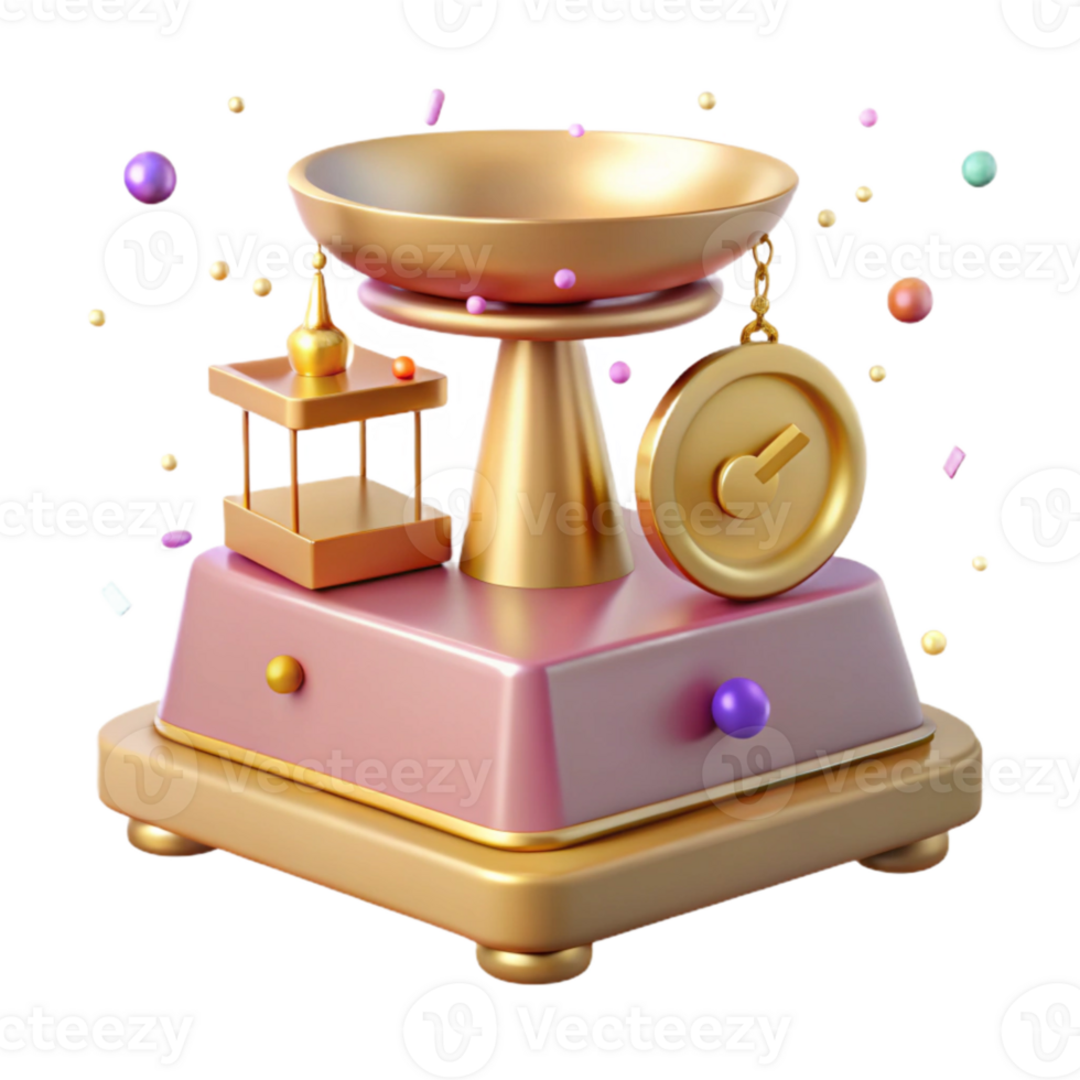 dramatic traditional Antique Scale for Weighing Goods Isolated png