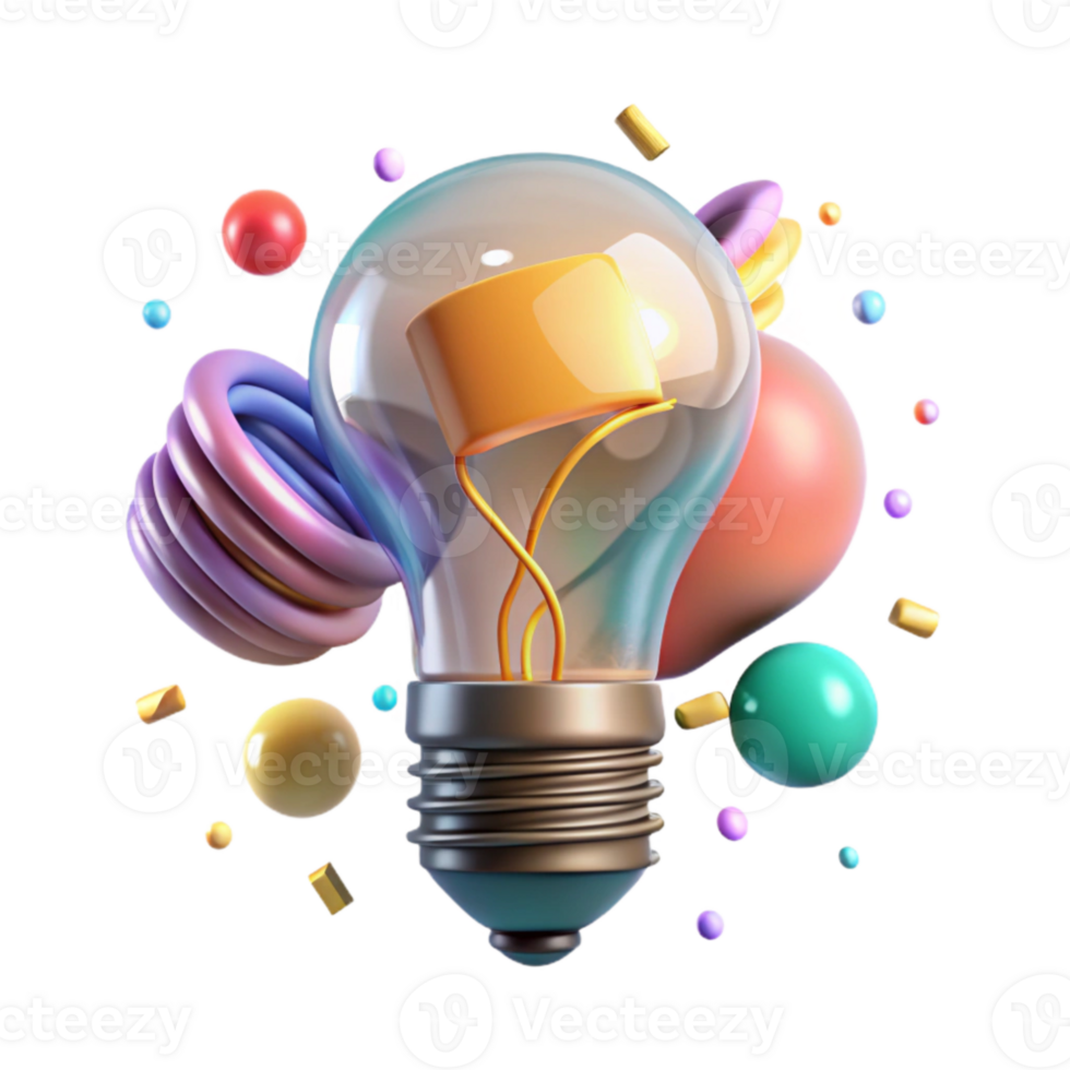 elegant rustic Energy Efficient Lightbulb Lit Transparent Background premium png