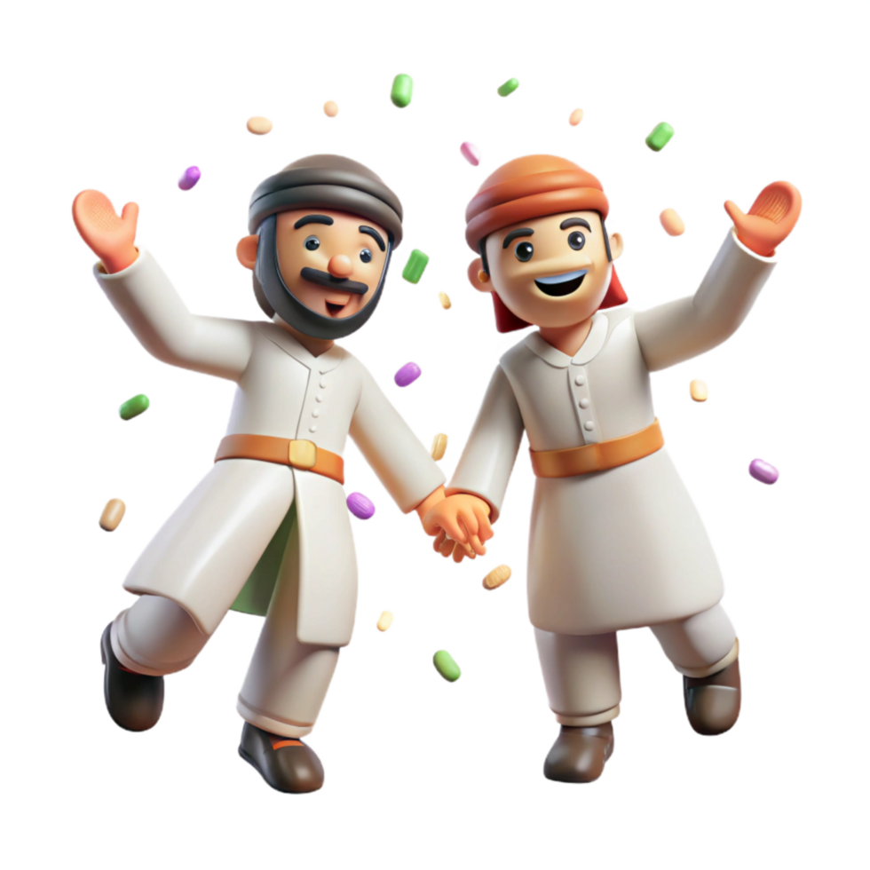 wonderful traditional Dabke Dancers Linked Hands Isolated Element high quality png