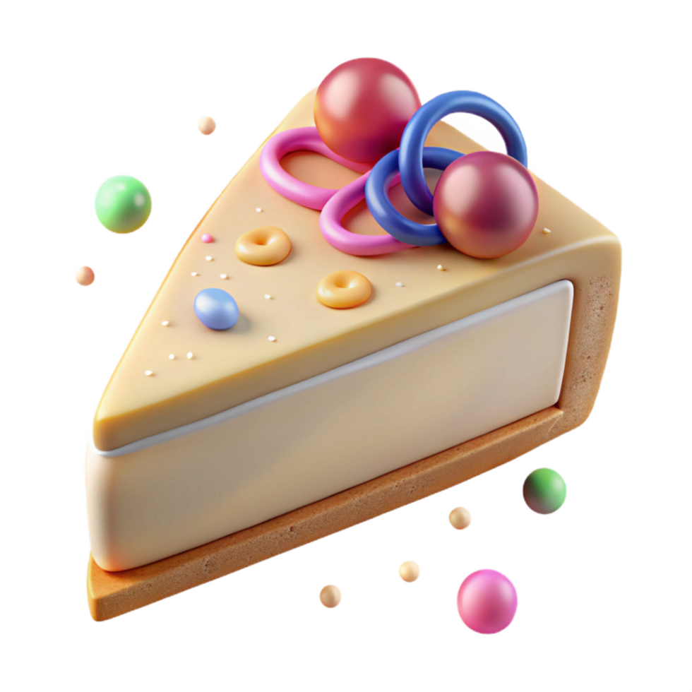 beautiful creative Cheesecake Slice with Graham Cracker Crust Cutout exclusive png