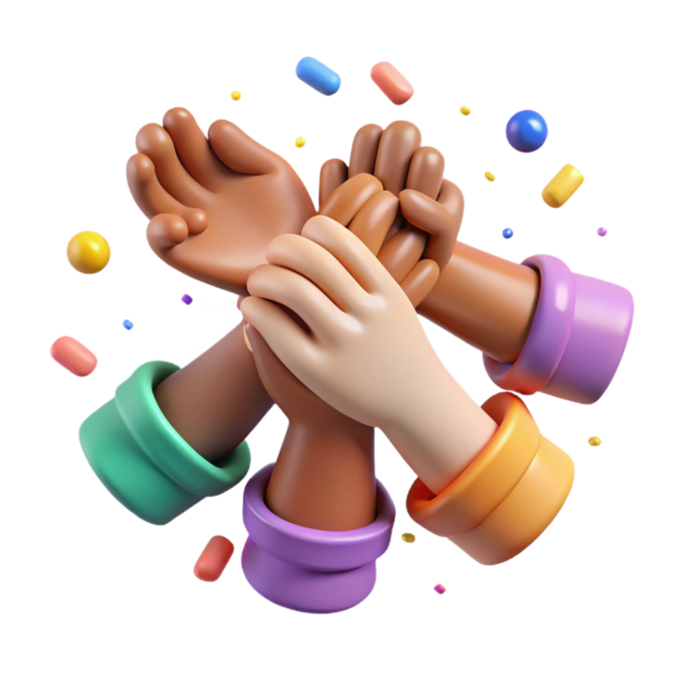 wonderful creative Community Unity Hands Joined Isolated original png