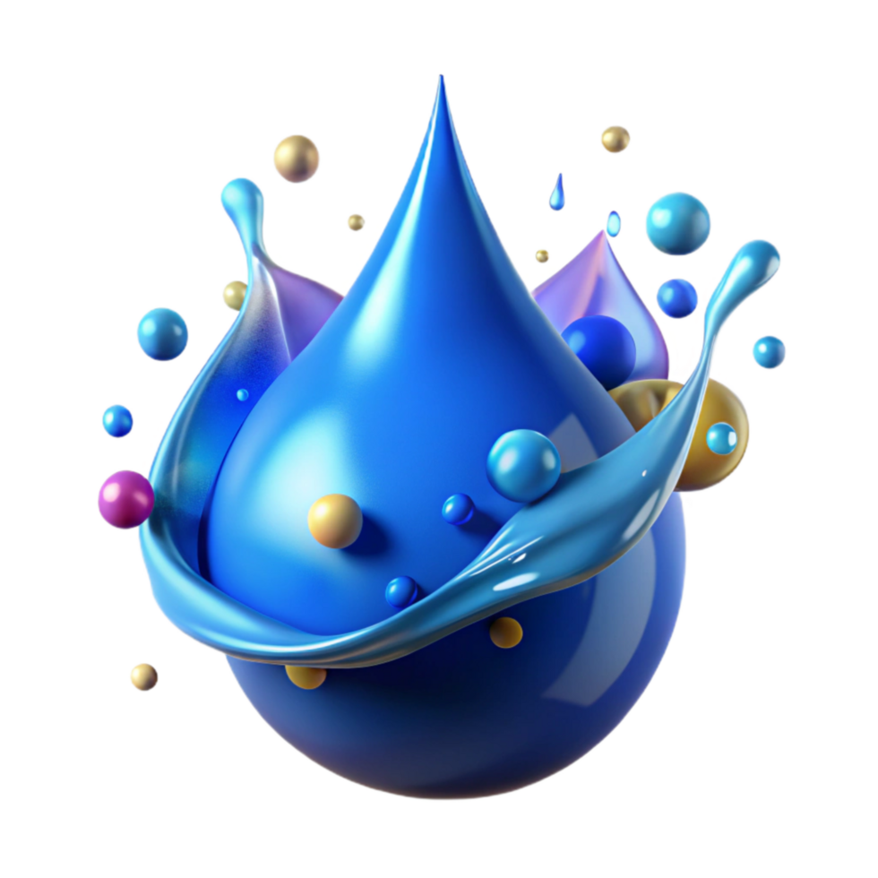 stunning traditional Blue Water Drop Splashing Transparent Cutout genuine png
