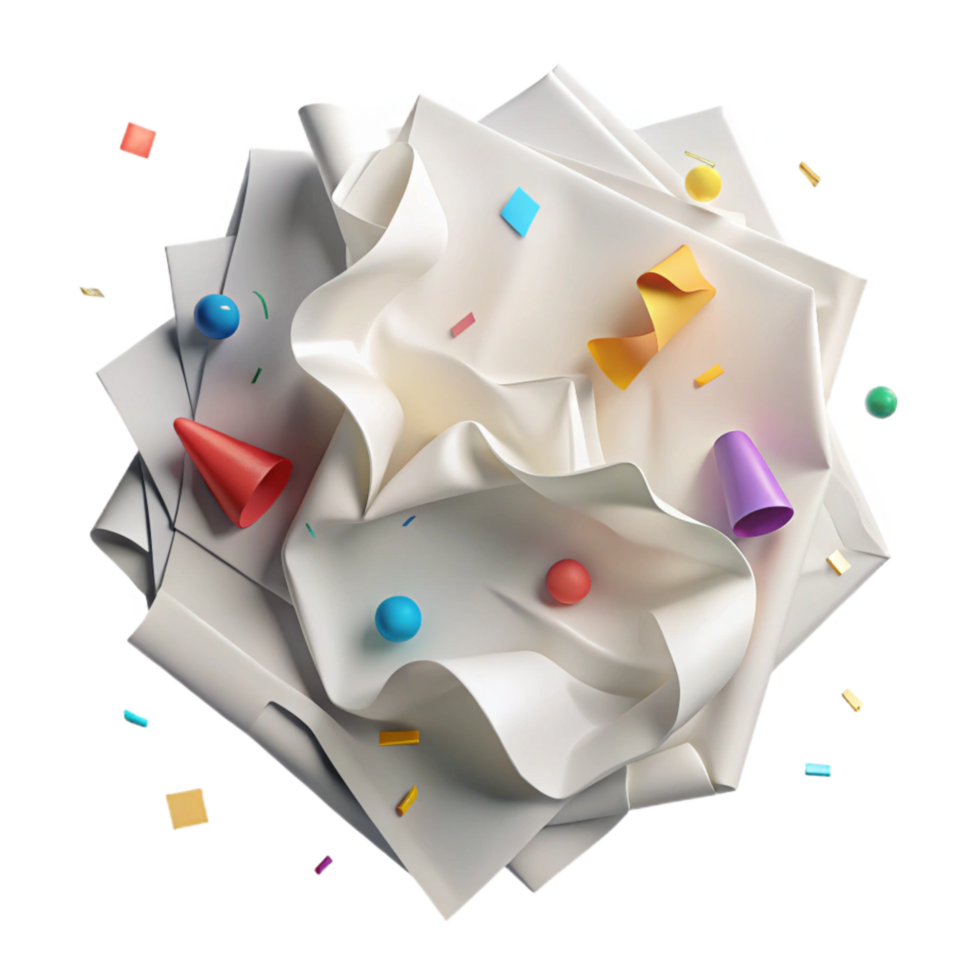 extraordinary artistic Clean White Paper Crumpled Texture Isolated png