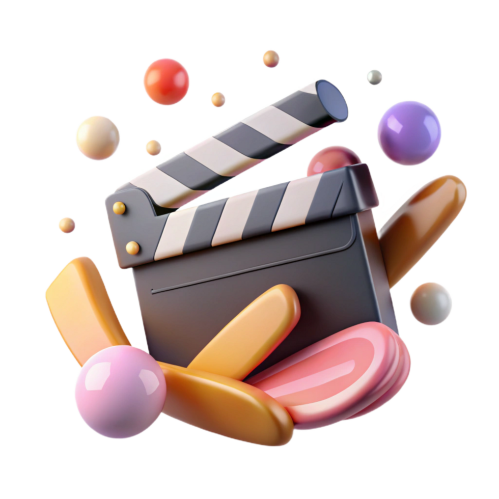 magnificent creative Film Slate with Clapper Stick Transparent professional png