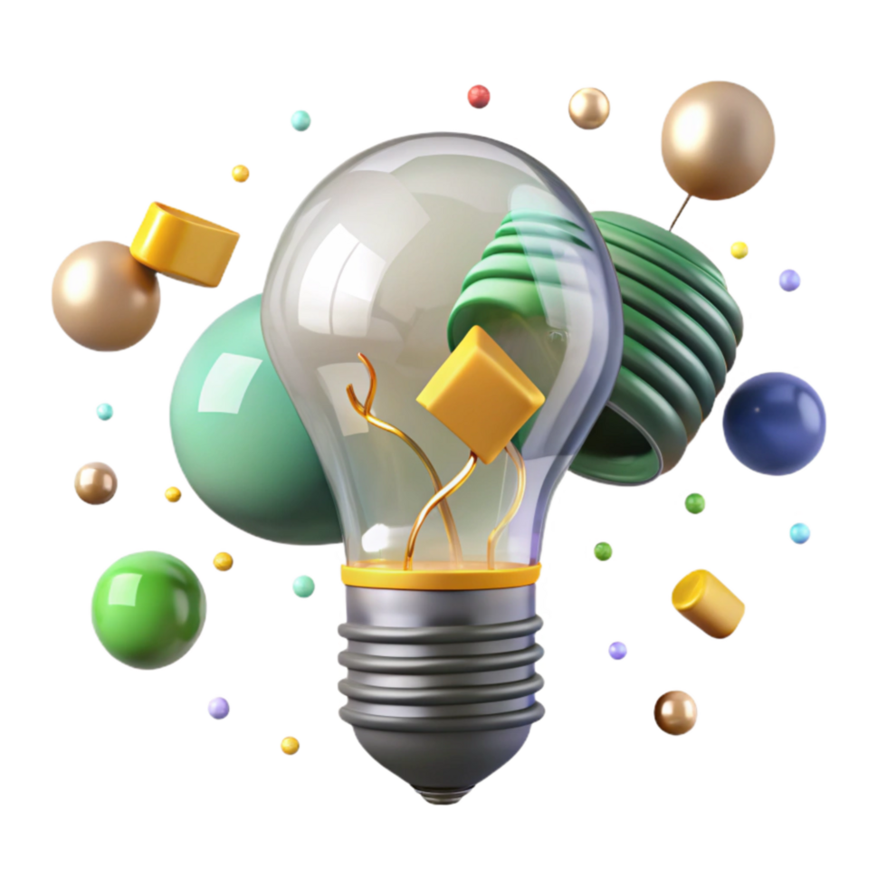 beautiful creative Eco Friendly Lightbulb Glowing Softly Isolated original png