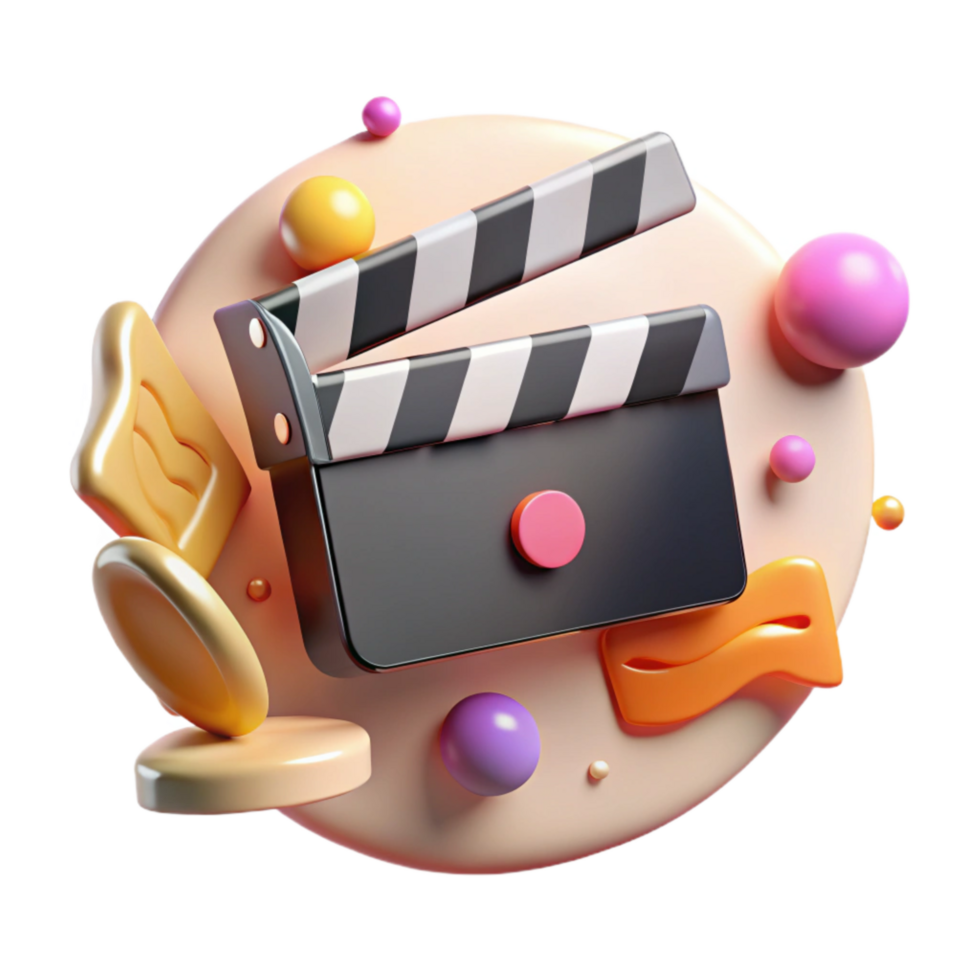 dramatic classic Film Slate with Clapper Stick Transparent professional png