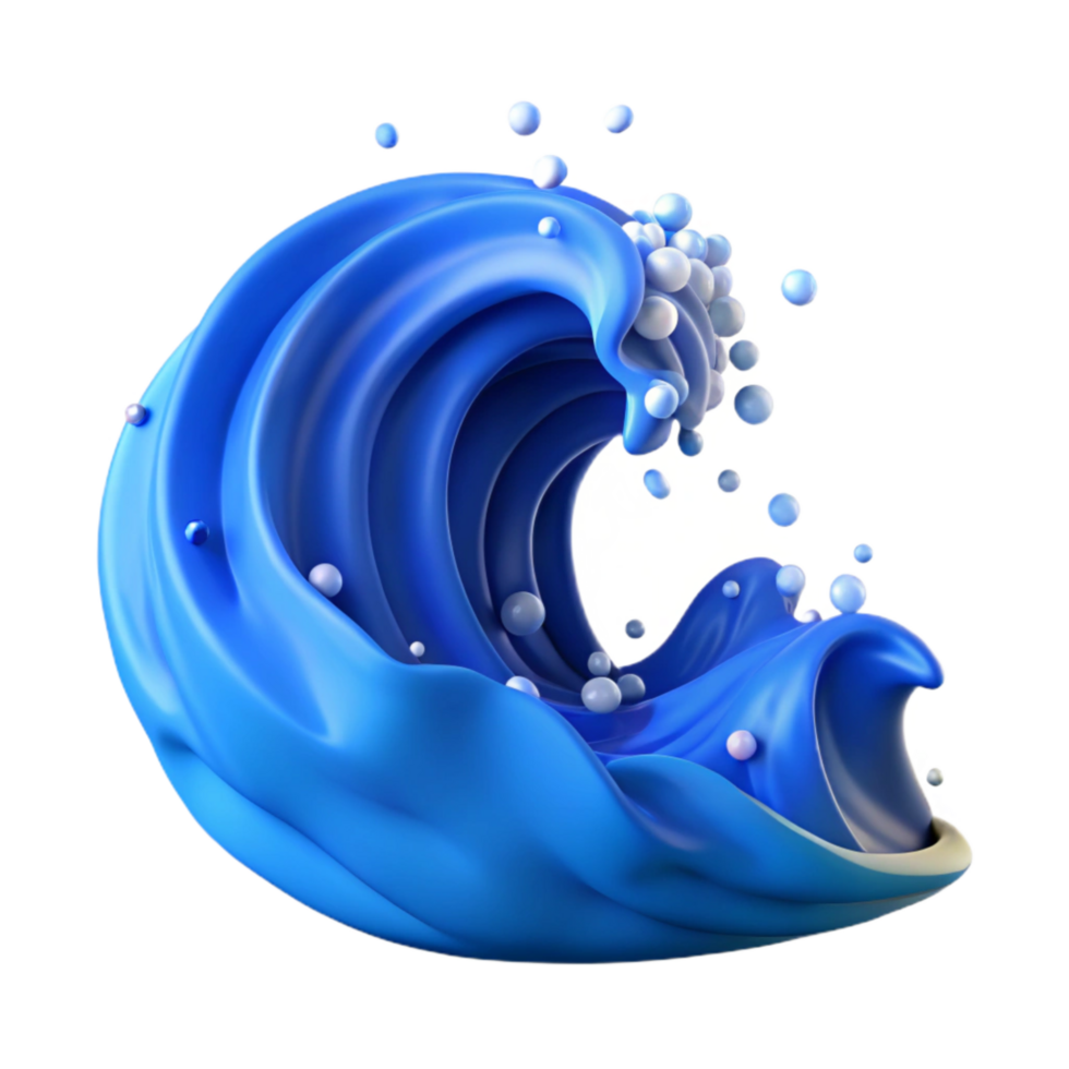 stunning contemporary Blue Ocean Wave Crashing Isolated Element high resolution png