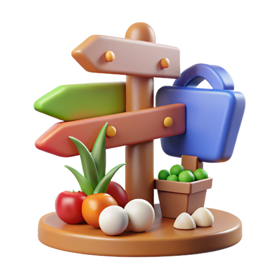 impressive vintage Farmers Market Signpost with Directional Arrows Cutout detailed png