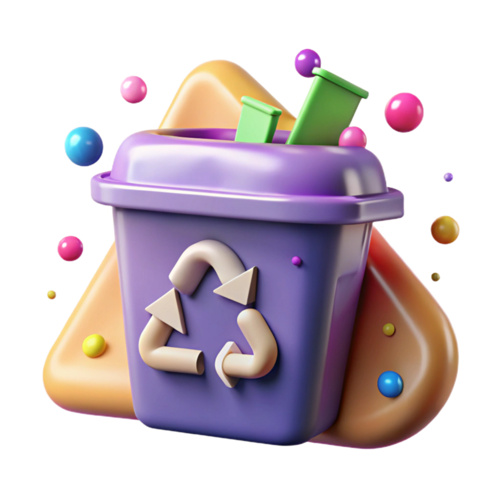 extraordinary traditional Close Up of Recycling Symbol on Bin Isolated professional png