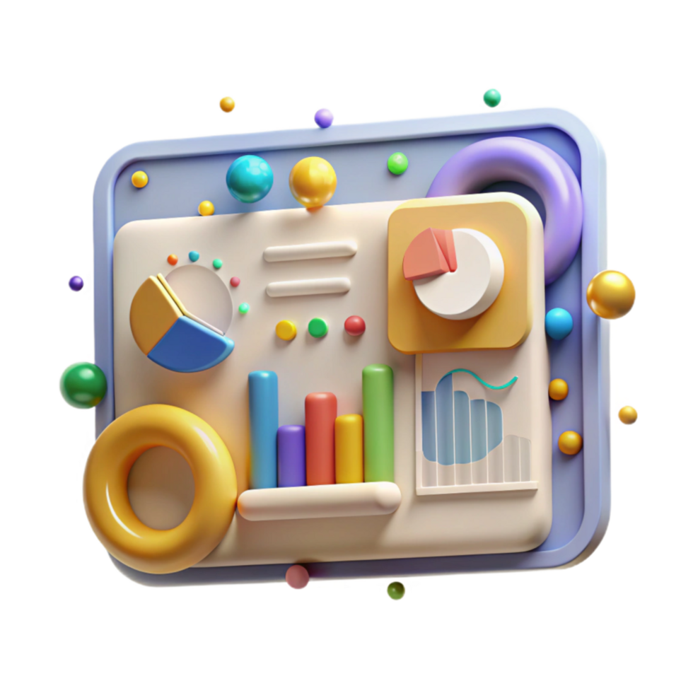 magnificent rustic Business Analytics Dashboard Metrics Display Isolated high resolution png