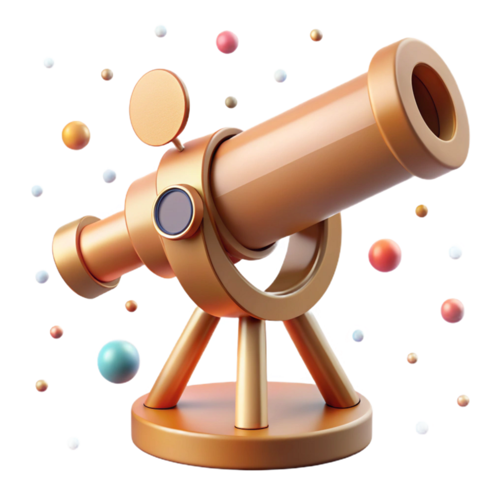 beautiful abstract Antique Telescope Side View Cutout high resolution png
