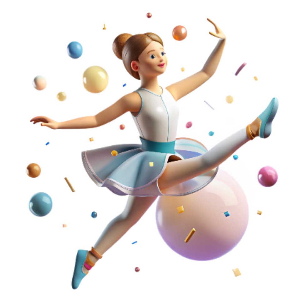 elegant creative Ballet Dancer in Pirouette Isolated Transparent Background original png