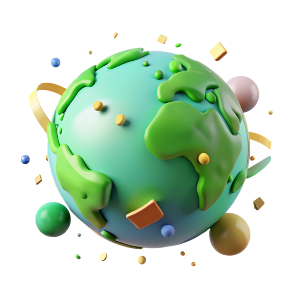 impressive vintage Earth Globe with Green Overlay Soft Lighting Transparent premium png