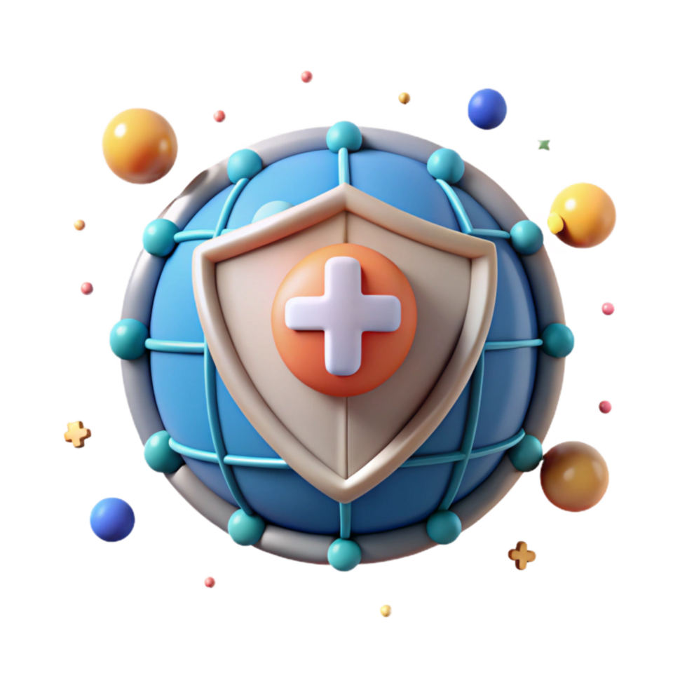 beautiful creative Global Health Security Icon Isolated Element premium png