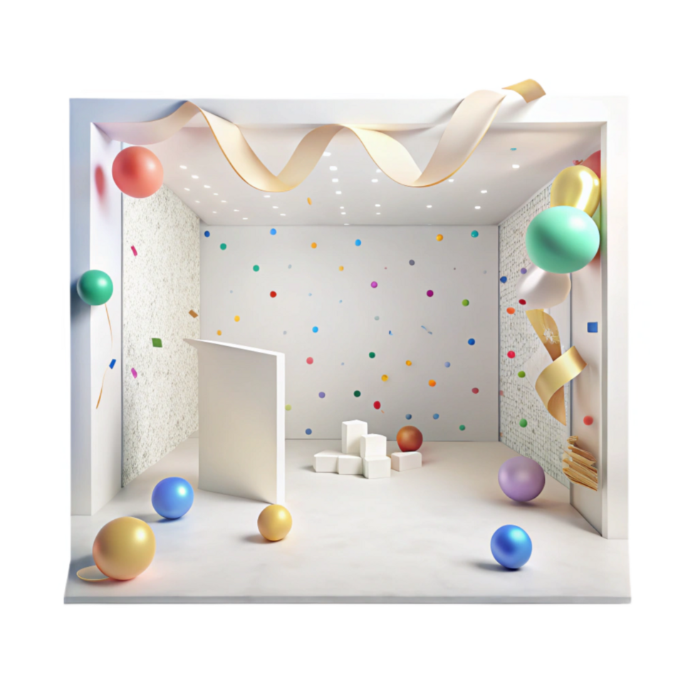 serene rustic Empty Room White Walls Transparent Background original png