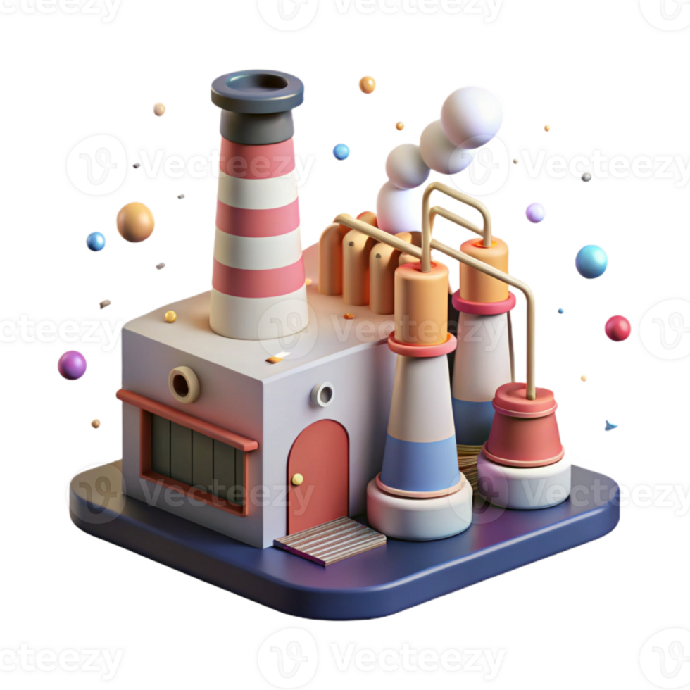 stunning rustic Factory Noise Pollution Smoke Stacks Transparent Background high quality png
