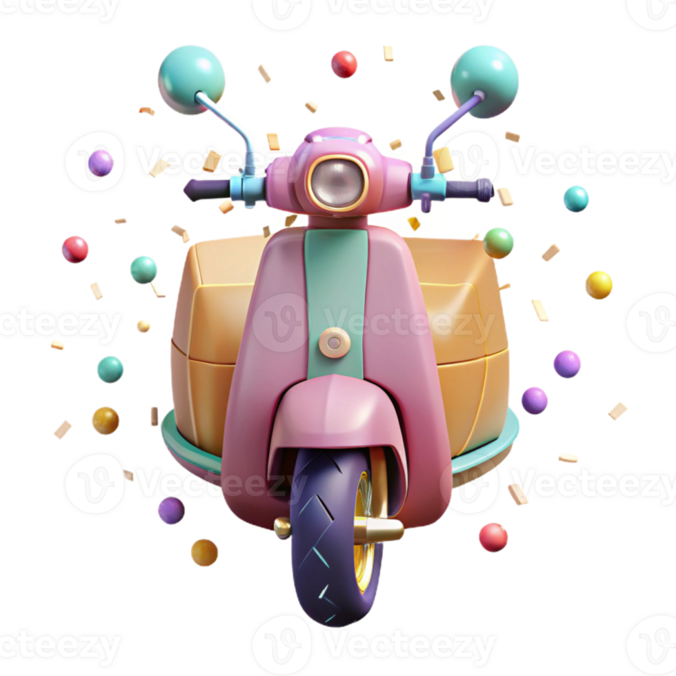 magnificent abstract Electric Scooter Front View Isolated Element high quality png