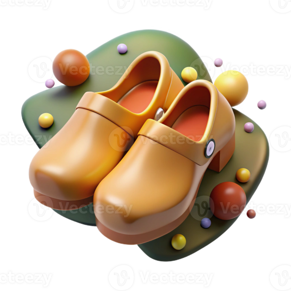 vibrant vintage Dutch Clogs in Classic Style Cutout Element exclusive png