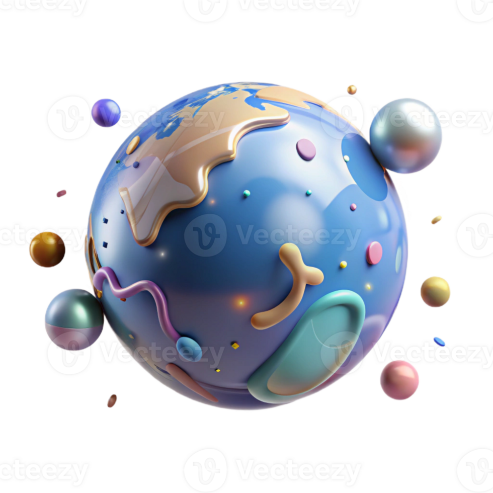 stunning vintage Globe Floating in Space Transparent Background original png