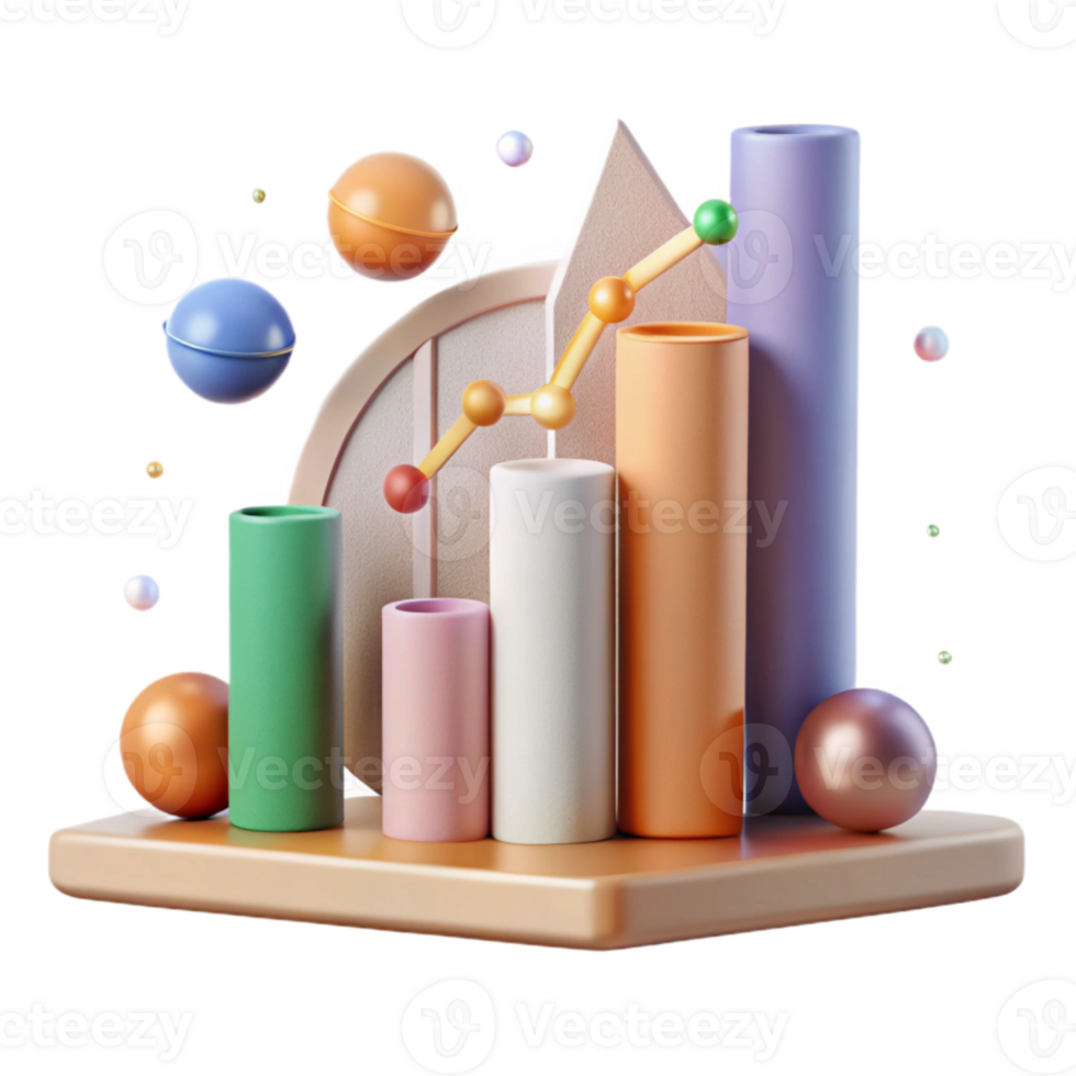 serene contemporary Bar Graph Showing Environmental Data Isolated Element png