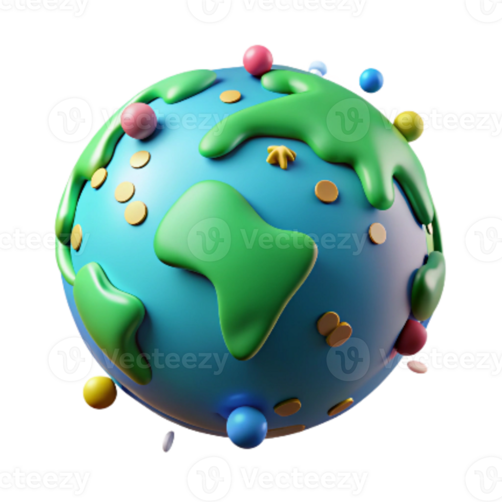 dramatic vintage Earth Globe Climate Change Cutout Blue Green Hues png