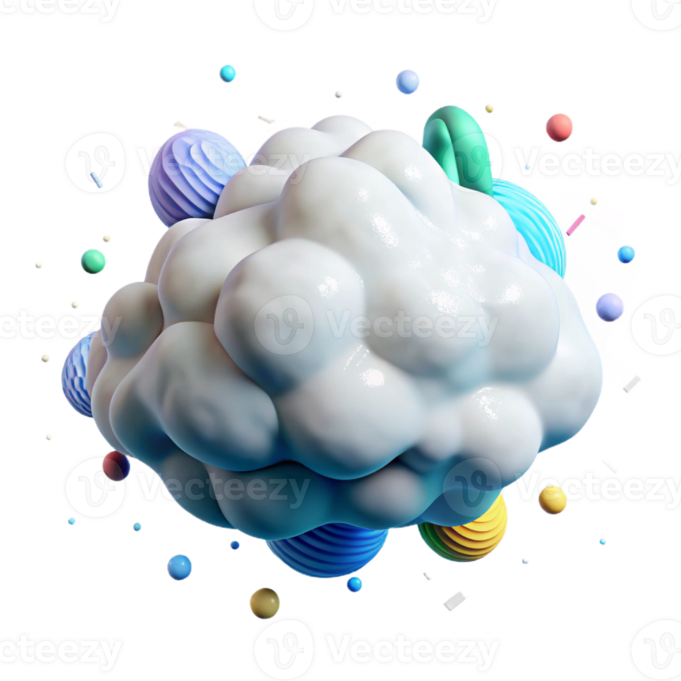dramatic minimalist Fluffy White Cloud Isolated with Shadow png