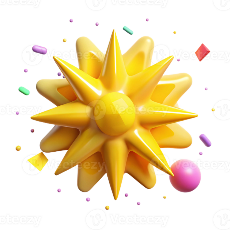 beautiful creative Bright Yellow Starburst Shape Isolated Element exclusive png