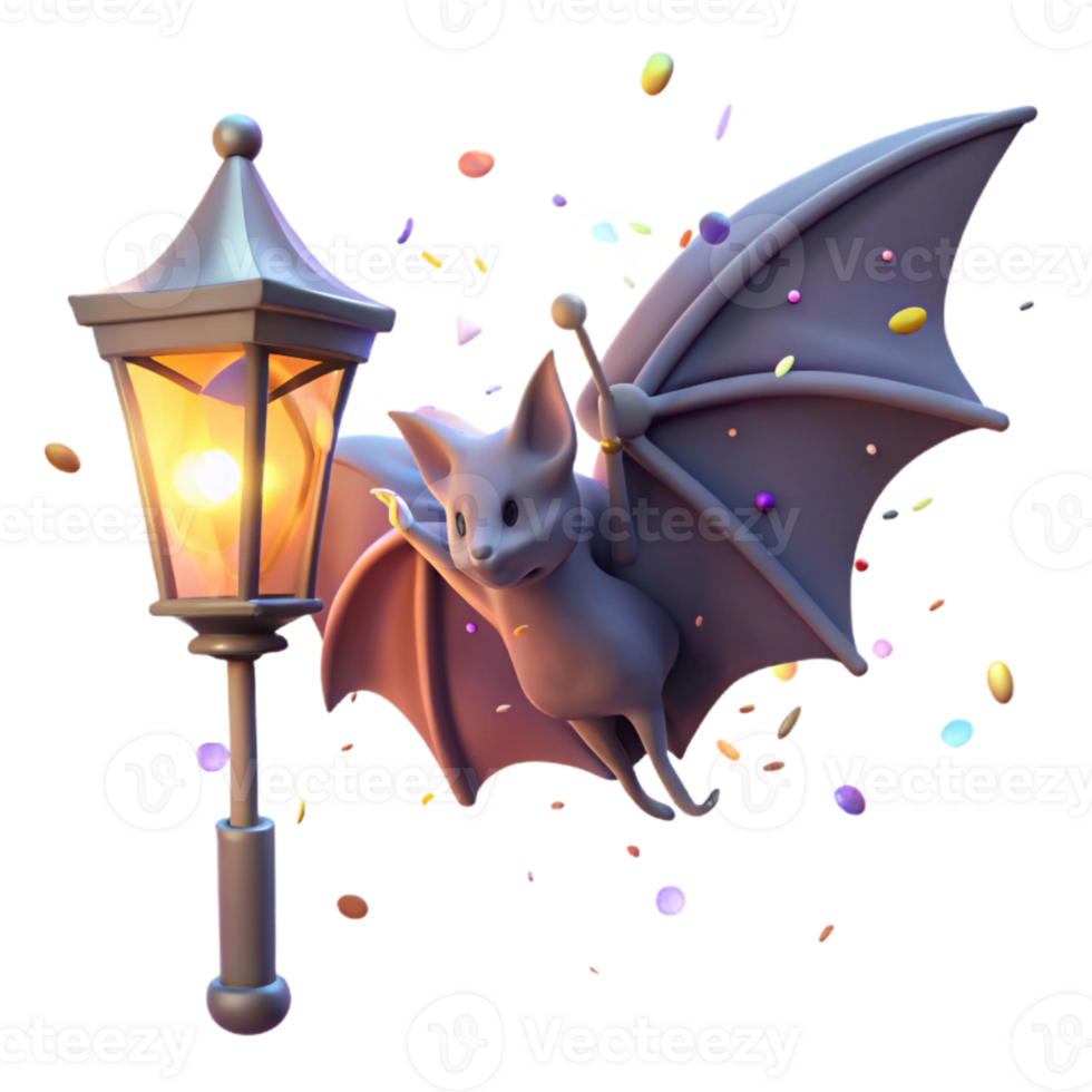 stunning traditional Bat in Flight Illuminated by Streetlamp Transparent Background high resolution png