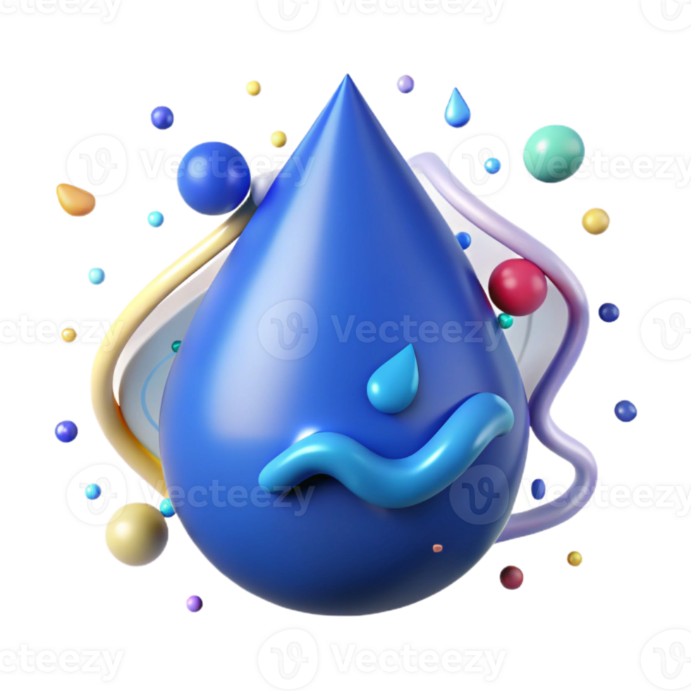 magnificent classic Cool Blue Raindrop Cutout detailed png