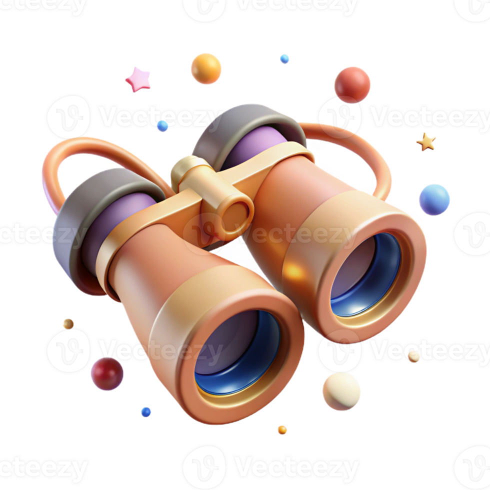 magnificent traditional Binoculars Close Up Cutout with Lens Flare png